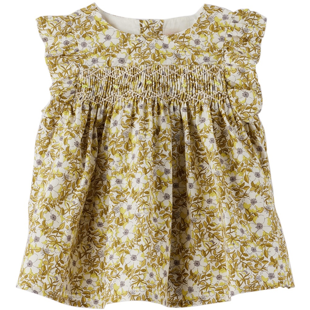 Bonpoint baby white and yellow top